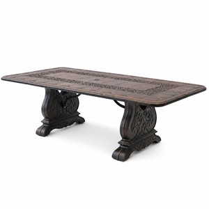 Tavolo da Pranzo Quadrato in Alluminio Pressofuso Durevole con Gambe in <span class=keywords><strong>Ferro</strong></span> <span class=keywords><strong>Battuto</strong></span>, Stile Europeo, Arredamento da Esterno per Giardino - Product Image 1