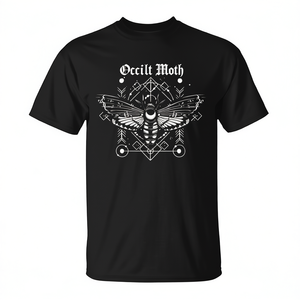 Camiseta Occult Moth Witchcraft Magic, negra, talla mediana, unisex, cuello redondo, manga corta, serigrafía - Product Image 3