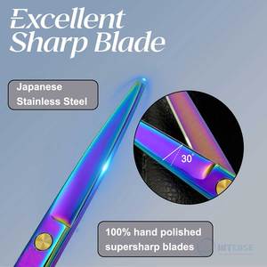 Ciseau de coupe de cheveux 6 pouces ciseaux de coiffeur droits tranchants droitiers en acier inoxydable 440C manche moyen femmes/hommes/enfants - Product Image 5