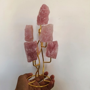 Exclusif Nouvelle Arrivée Rose Quartz Brut Pierre De Roche Table Top Stand Décoratif Showpiece Maison et Bureaux Guérison Cristal Cadeaux - Product Image 5