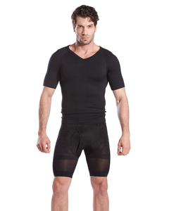 เสื้อรัดรูปคอวีแขนกุดของผู้ชายเข้ารูปและเข้ารูปสุดๆสำหรับกระชับสัดส่วน & รัดรูป - Product Image 1