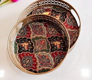 Luxury Metal Enamel Serving Tray High Quality Build For Home Hotel Restaurant Serving Application - Product Image 2