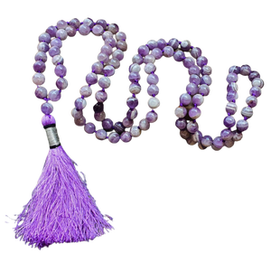 Pierre mala chevron améthyste perles guérison pierre naturelle jaap mala colliers mala perles 108 pierres précieuses naturelles cristal grossiste - Product Image 2