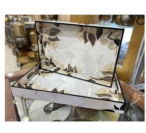 Ensemble de service élégant plateau en bois de noyer et paulownia de taille personnalisée plateau à thé rectangulaire vintage avec manche en bois massif pour un usage domestique - Product Image 2