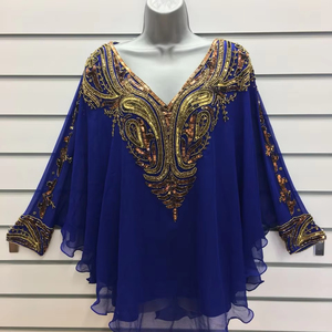 Haute qualité personnalisé Georgette caftan robe perles lourdes broderie Multi couleur taille libre femmes fête mariage Cocktail nuit - Product Image 1