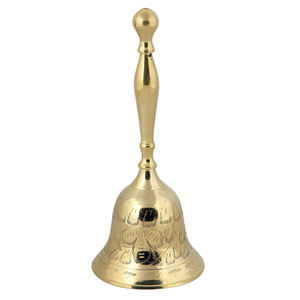 Brass Santa <b>Bell</b> Best Finishing Designs Christmas Brass Metal <b>Bell</b> With Wooden Handle Design - Product Image 2