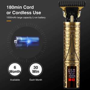 Kit de Corte de Pelo Profesional Inalámbrico, Recortadora con Cuchilla en T Recargable, Afeitadora con Pantalla LCD, Resistente al Agua IPX7, Funciona con Batería - Product Image 6