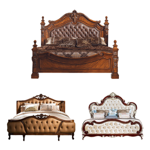 Lit King double moderne meubles de chambre à coucher ensemble lit en bois meubles à vendre fabrication directe Indonésie meubles - Product Image 3