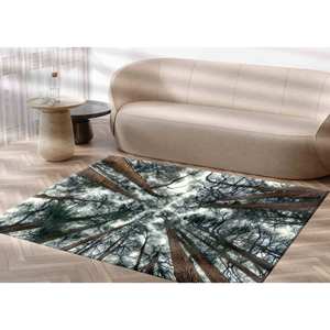 Tree Landscape Printed <b>Rug</b>: Farmhouse Decor, Easy Clean, <b>Outdoor</b> Use,Velvet <b>Rug</b> - Product Image 2