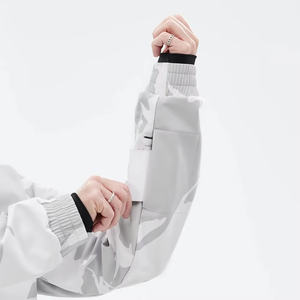 Hoodie de ski et snowboard grande taille sans coutures avec poches, personnalisable, pour l'extérieur, noir, blanc, décontracté - Product Image 6