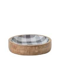 Enamel cetak Set mangkuk kayu mangga desain Asia pencuci piring peralatan makan alami aman Server Salad Set kualitas terbaik
