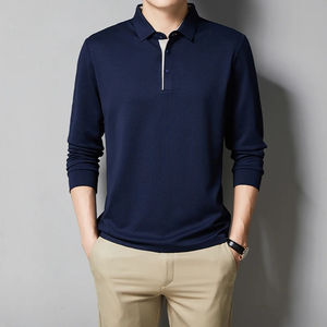 Smart Casual otoño nuevos hombres solapa botón estampado elástico antiarrugas 100% algodón Delgado manga corta para camisas Tops - Product Image 1