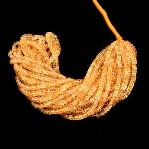 Cuentas de piedras preciosas con forma de neumático Heishi liso de citrino de alta calidad, cuentas de citrino sueltas de 4-5mm para la fabricación de joyas, precio mayorista - Product Image 4