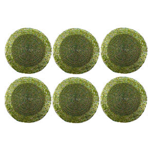 ที่รองแก้วลูกปัด4นิ้วหลากสีสำหรับงานเลี้ยงงานแต่งงานงานแฮนด์เมดเป็นมิตรกับสิ่งแวดล้อม - Product Image 3