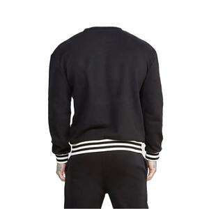 Survêtements pour hommes OEM streetwear, ensemble deux pièces, sweat-shirt à col rond noir et pantalon de survêtement, ensemble de survêtement en coton - Product Image 3
