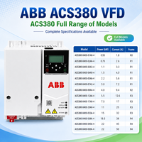Variateur de fréquence ABB ACS380, gamme complète de modèles, 0,55 kW à 22 kW, triphasé 380-480 V, variateur de vitesse pour moteur AC