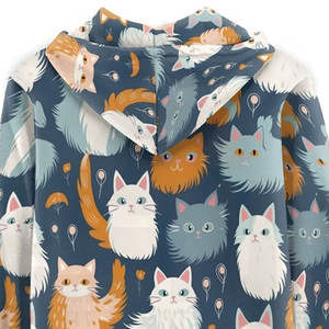 Sudadera con Capucha de Felpa para Mujer, Diseño Estético con Estampado de Gatos, Bolsillos, Suave y Cómoda, Ropa Casual de Invierno, Personalizable - Product Image 6