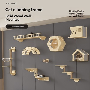 Sistema de Árbol para Gatos de Pared Personalizado al por Mayor con Plataformas de Madera de Pino, Condominio para Gatos, Túnel y Postes de Sisal para Hogares con Múltiples Gatos - Product Image 2