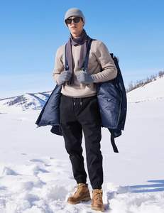 Coupe-vent d'hiver pour hommes Vestes isolées avec capuche Manteaux longs réfléchissants Conception épaisse chaude et résistante à l'eau - Product Image 5