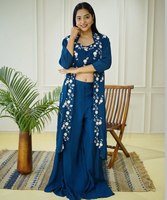 Nouvel ensemble Salwar Kameez vintage simple pour femmes, 3 pièces, Kurta de soirée longue, séchage rapide, vêtements indiens pour femmes