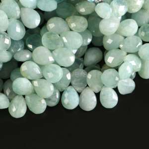 Natural Aquamarine faceted pear shape beads for jewelry making aquamarine loose gemstone beads at manufacturer price from India - Product Image 5