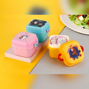 Mini 500ml Square Tiffin <b>Box</b> with 2 Layer Compartments BPA Free <b>Plastic</b> <b>Food</b> <b>Storage</b> for Kids Snacks and School Lunch - Product Image 5