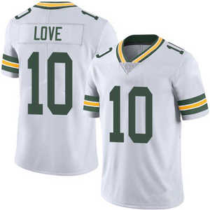 Maillots Green Bay 10 JD Love 8 Josh Jacobs 4 Brett Favre 33 Aaron Jones Cousus Respirants 100% Polyester Grandes Tailles Adultes - Product Image 4