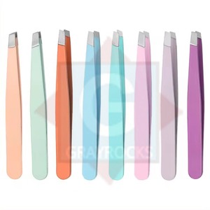 Pince à épiler en acier inoxydable de haute qualité épilation inclinée et pointue ensemble de pinces à sourcils - Product Image 1