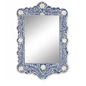 Marco de espejo con diseño Floral de incrustaciones de hueso hecho a mano Rectangular para el hogar y la Oficina decorativo para sala de estar artesanía de hueso - Product Image 2