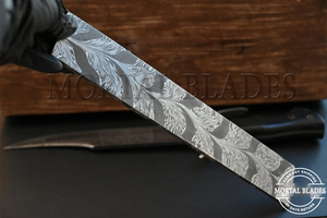 Palanquilla de acero de Damasco personalizada hecha a mano de alta calidad en blanco para hacer cuchillos, cuchillo en blanco de hoja fija - Product Image 4