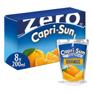 Fournisseur direct de boisson sans sucre Capri-Sun Zero, pack de 8 x 200 ml, saveurs assorties, sans sucre, boisson rafraîchissante pour enfants et adultes - Product Image 1