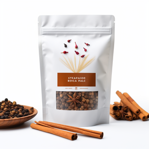 Emballage de sachets Doypack pour épices, matériau laminé, impression en gravure, 100% recyclable, sachet debout, résistant à l'humidité, anti-odeurs, face transparente - Product Image 2