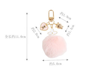 Модный мягкий пушистый плюшевый брелок из искусственного меха, четырехлистный клевер, брелок для ключей автомобиля, мягкий брелок для ключей со стильным дизайном - Product Image 6