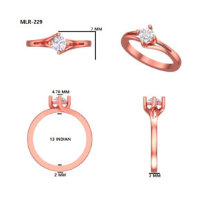 Bague solitaire en argent sterling 925 avec diamant moissanite rond, bague de fiançailles, bague à porter tous les jours, bijoux - Product Image 6