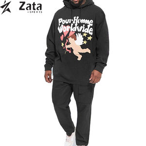 Buena calidad único atractivo diseño Puff impresión invierno Streetwear polar sudor traje poliéster/algodón bajo precio industria - Product Image 1