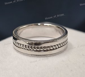 925 Sterling <b>Silver</b> <b>Spinner</b> <b>Ring</b> Minimalist Band <b>Ring</b> Rope <b>Ring</b> Unisex Wedding Band Fashion Everyday Jewelry Gift - Product Image 1