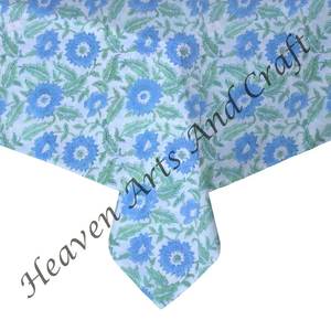Mantel cuadrado de Navidad Diseño floral Mantel hecho a mano Mantel estampado de bloques Mantel - Product Image 2