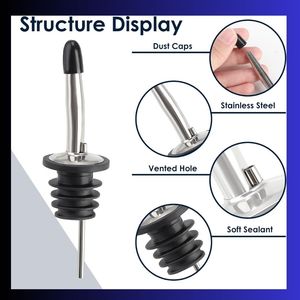 Multifunction Promotion Gift Stainless Steel Liquor Tapered Spout Rubber Dust Cap Bottle Liquor <b>Pourer</b> <b>Oil</b> <b>Pourer</b> Wine <b>Pourer</b> - Product Image 6