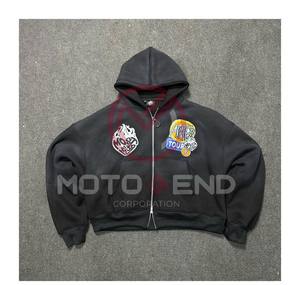 Trending Men's Custom Letter basics Printing Oversize Hoodie Casual Hip Hop Hoodie 100% Cotton Distressed Wash Hoodie Men - Product Image 6