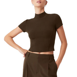 Offre Spéciale impression personnalisée plaine été femme coton t-shirt recadrée dames culture t-shirt hauts Hip Hop femmes Fit haut court t-shirts - Product Image 1