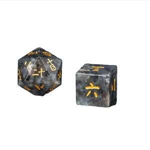 Dés de haute qualité en jaspe gabbro naturel, pierre gravée, ensembles de dés personnalisés, dés en pierre de cristal naturelle viking, grossiste en dés - Product Image 5