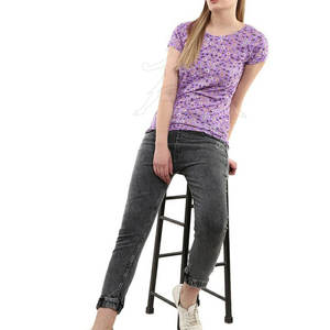 Meilleures ventes T-shirt en coton pour femmes Dernier design Casual O-Neck Regular Length T-shirt pour femmes de haute qualité en stock - Product Image 4