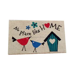 non-slip door mats for home entrance pvc backed printed coir mat best quality pvc coir mat sale at factory price