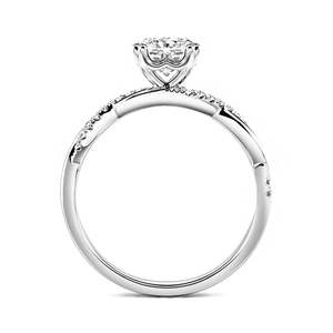 Bague de fiançailles Jeulia en argent sterling plaqué or rose avec coupe coussin torsadée - Product Image 4