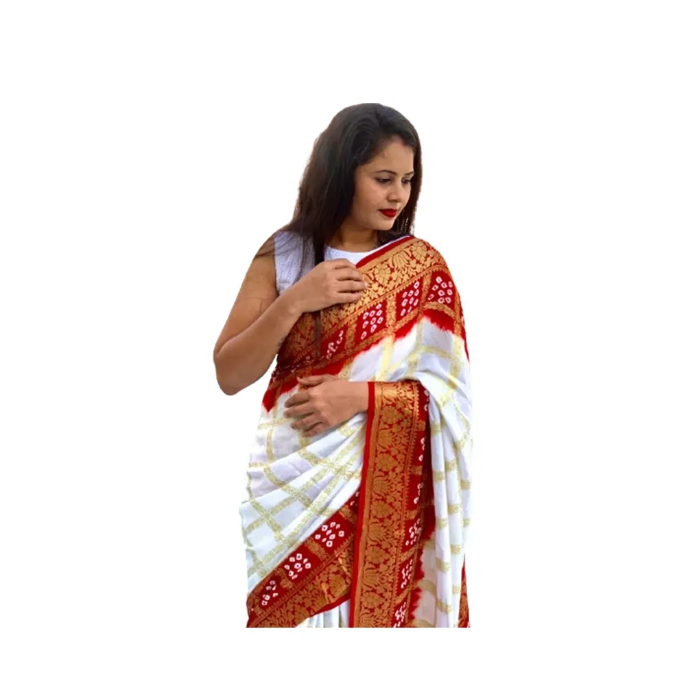 Meilleure vente Nouveau style de créateur traditionnel indien Dola Bandhni Saree pour les femmes de fabricant indien