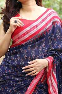 Sari de Seda para Bodas, Ropa Tradicional, Ropa para Eventos, Sari Informal, Hermosa Combinación de Colores con Blusa - Product Image 6