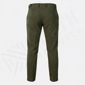 Pantalons chino de golf formels élégants de haute qualité sur mesure pour hommes, coupe ajustée, en nylon et coton extensible, fermeture éclair, sergé, vêtements de travail - Product Image 2
