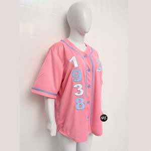 Maillot de baseball vente en gros respirant personnalisé col en V Softball chemise de sport hommes et femmes broderie Sublimation lettre maillot de baseball - Product Image 4