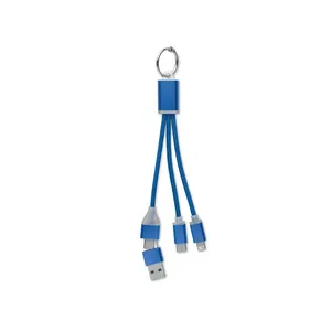 Câble de charge USB promotionnel personnalisé 4 en 1 BLEU pour gadgets - Product Image 2