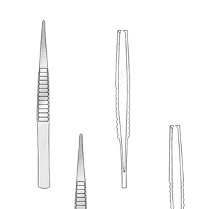 Fórceps de disección Treves de alta calidad, 1 y 2 dientes, 152mm de largo, fabricante de acero inoxidable quirúrgico en Pakistán - Product Image 1